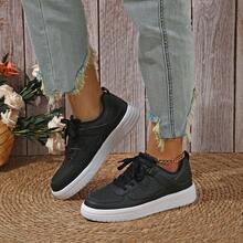 Women's Retro Mary Jane Sneakers Platform Cushioned Sole Casual Street Style Shoes - Black - View 8