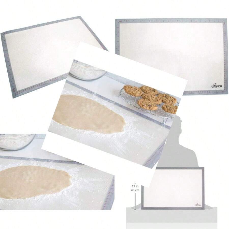 QWEFox Run 4722 Alfombrilla Antiadherente para Hornear Silicona 29 84 cm x 41 91 cm Gris: 42 cm x 62 cm Ninguna 16 5 ' x 24 5' 1 - Silicona: 41,9 x 62,2 cm. - Ver 1