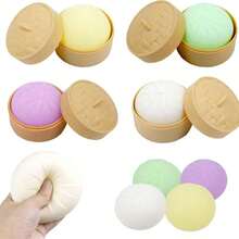 1pc Colorful Dumpling Stress Balls Fidget Sensory Toy,Squeeze Dough Ball Stress Relief Hand Toy,Bun With Food Steamer Stretchy Desk Toys - Nhiều màu - Xem 9