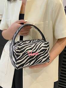 1个个性化豹纹化妆包，可定制刺绣名字的洗漱包，大容量便携旅行洗漱包，刺绣美妆包，适合伴娘、母亲、生日礼物，日常使用，圣诞节/节日礼物，送给她的个性化礼物 - 彩色 - 查看 4