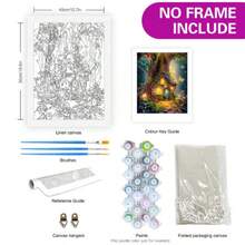 成人DIY数字油画入门套装，森林主题，个性化礼品，40x50厘米/16x20英寸，不含画框 - 彩色 - 查看 4