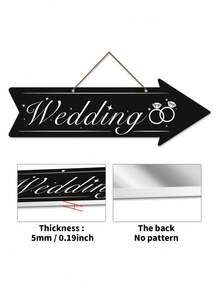 2/4/6/12pcs Wedding Arrow Directional Signs, PVC Material With Hanging Rope, 2 Color Options, Size: 4.7*14.2 Inches - Multicolor - View 8