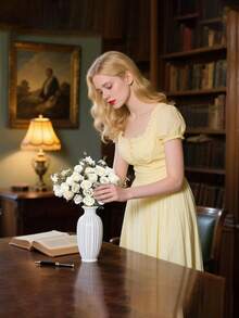 Artificial Rose, Silk Flower Bouquet Decor, Suitable For Home, Office, Party And Wedding Decoration (Red)