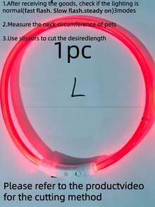 1件/2件 LED可充電發光PVC寵物項圈，3種照明模式，夜間可見，確保寵物安全，適用於小型到大型犬貓，節日氛圍項圈。項圈長度可修剪。本產品非通用尺寸，請在購買前確認產品尺寸，並根據寵物體重調整適用尺寸，以免使用過程中對產品造成損壞 - 彩色 - 查看 26