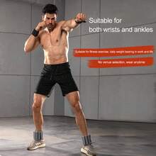 1 Pair Wrist And Ankle Weights Set,1 Lb (450g),1 Lb Silicone Waterproof Adjustable Strength Exercise Fitness Equipment Wearable Wrist Ankle Weight Bracelet Leg Wrist Weight Weight Fitness Massage Strap,Set Of 2 Silicone Weighted Bracelets For Running, Fitness, Yoga, Swimming - Durable, Waterproof, Comfortable - Black And Orange-Red Adjustable Wrist And Ankle Exercise Weights - Pink - View 6