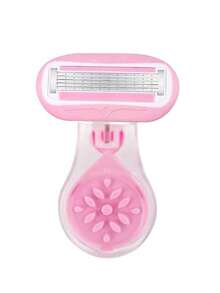 5-Blade Pink Manual Bikini Razor, Portable Hair Removal Device For Underarms, Legs And Bikini Area, Stainless Steel Blades, Replaceable Pink Heads, Great Gift For Girls, Suitable For Beach, Vacation, Travel And Business - Pink - View 7