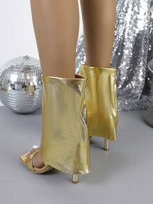 Women's Elegant Strap High Heel Sandals, Suitable For Commuting - Gold - View 7