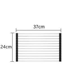 水槽折叠不锈钢沥水架厨房多功能碗盘蔬菜水果收纳沥水帘 - 彩色 - 查看 19