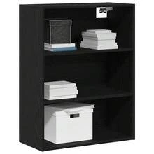 Larryhot Armadio da Muro Appeso Rovere Nero 69.5 x 32.5 x 90 cm,Robusto e durevole, facile da montare, la scelta ideale per l'arredamento della casa - nero - Visualizzare 3