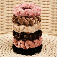 6pcs/10pcs Multicolor Velvet Scrunchies, Suitable For Girls/Women, Ponytail Hair Ties, Non-Damaging Hair Accessories ,Hair Rope Hair Ties Head Accessories Rubber Bands Beauty Home Bedroom Decor Hair Elastics,Festival,Party - Multicolor - View 10