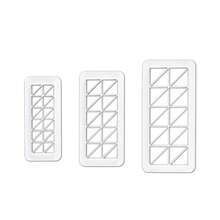 3pcs Geometric Shape Cutters - Creative Multifunctional Design, Fondant Cake Printing Mold, Geometric Realistic Cookie Cutter, Geometric Pattern Embossing Strips - White - View 11