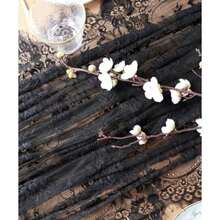 LuoluoHouse - Manteles rectangulares rústicos de Marfil para Boda, recepción, decoración de Mesa de Granja, 60 x 120 Pulgadas(120" x 60" (2Pcs Rectangular) Negro) - Multicolor - Ver 7