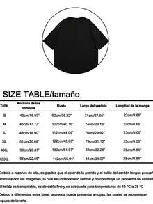 Manfinity Dauomo Hombre Verano letra impresa cuello redondo manga corta camiseta casual - Negro - Ver 7