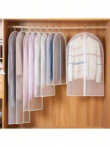 5pcs Garment Bags Set, Transparent Zipper Dust Cover, Wardrobe Storage Moisture-Proof, Transparent Clothing Protective Cover, Durable Stitching, For Clothes Use, Ideal Household Items - Multicolor - View 6