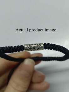 1 Stück Retro Koi Fisch Design handgewebtes Armband für Männer, hochwertiger chinesischer Schmuck Vatertags Geschenk Schulanfang Halloween Accessoire Punk - Verschiedenfarbig - Übersicht 5
