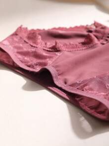 5 PCS Women's Sexy Lace Splicing Triangle Panties Low Waist Seamless Briefs Ice Silk Comfortable Sports Underwear Lingerie