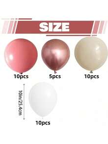 35 piezas de globos de látex en colores rosa dorado, rosa, beige y blanco con acabados brillantes y metálicos. Son adecuados para cumpleaños, bodas, compromisos, despedidas de soltera, eventos de revelación de género y baby showers. Estos globos se pueden usar para decoraciones de fiestas DIY o como accesorios para fondos fotográficos. - Retro rosa y blanco - Ver 8