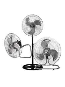 Ventilador 3 en 1,  de 3aspas, 3 Velocidades, 18", Negro Ventilador de Pedestal, Abanico de 3 Aspas Giratorio de 18 Pulgadas, Para Habitaciones y Espacios Largos, Oficinas, - Negro - Ver 9