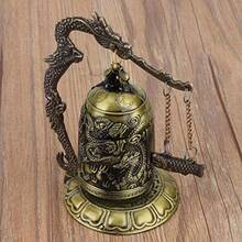 YQQ YOUTHINK Pez de Bronce Golpea el Reloj del Dragón Campana de Bloqueo de Dragón de Bronce Tallada Pequeña Vintage Adornos Coleccionables para Artes y Manualidades Decoración de Escritorio1234 - Bronce - Ver 4