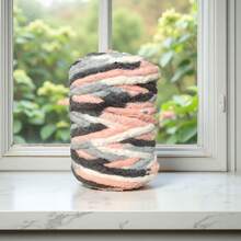 35oz Super Bulky Chenille Yarn, Ombre Space-Dyed Fluffy Yarn For Arm Knitting, Giant Striped Yarn For Blanket Pet Bed - Multicolor - View 21