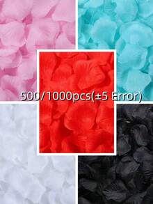 1000片/2000片人造玫瑰花瓣，仿真玫瑰花瓣，浪漫无纺布仿玫瑰花瓣，红/白/蓝/粉玫瑰花瓣，适用于婚礼、情人节礼物装饰、庆典装饰、家居装饰，浪漫手工散落花材，无纺布材质，多层花瓣，散落花材，告白花瓣，填充物，家居装饰，周年纪念装饰，情人节装饰 - 彩色 - 查看 9
