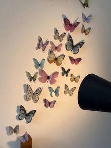 108pcs/Set Colorful 3D PVC Butterfly Decorative Stickers, Suitable For Packaging, Decoration, Selfie, Live Streaming Background, DIY Jewelry Hanging Decor. Wall Decor For Bedroom, Living Room, Home, Dining Room, Hotel, Wedding, Holiday Gifts, Birthday, Graduation, Personal Stickers, School Decor, Dorm Decor, Home Decor, Room Decor, School Supplies - Multicolor - View 10