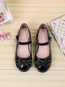 1 Pair Versatile Bow Decor Girl's Campus Style Comfortable Student Shoes, Suitable For Spring And Autumn - Black - View 3