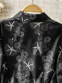 Women's Long Sleeve All-Over Print Casual Arabic Style Top - Multicolor - View 7