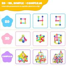 Bloques para Niños Juguetes de construccion con Bolas y Varillas 42 Piezas Juegos Didacticos Creativos y Educativos 3D Rompecabezas en Tercera Dimension Regalo de Cumpleaños Niña de 3 a 7 AñosDuradero y cultiva el interés de los niños - Multicolor - Ver 6