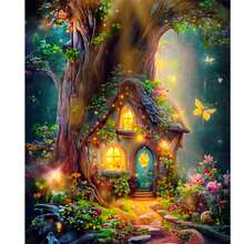 成人DIY数字油画入门套装，森林主题，个性化礼品，40x50厘米/16x20英寸，不含画框 - 彩色 - 查看 2