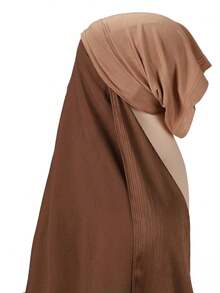 1 Set Instant Hijab With Modal Bonnet, Convenient Chiffon Muslim Headscarf That Doesn't Fall Off Easily, Modest Hijab - Multicolor - View 2