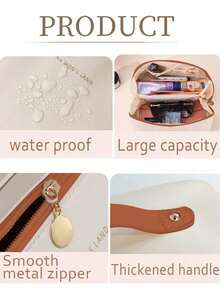 Bolsa de maquillaje impermeable de piel sintética (PU), organizador de cosméticos con estampado de letras, bolsa de almacenamiento multifuncional para viajes de gran capacidad con doble capa, bolsa con cremallera, organizador de viaje portátil, bolsa impermeable para cosméticos y joyas, esencial para viajes y cruceros, almacenamiento de lápiz labial y esmalte de uñas, regalo para el Día de San Valentín, regalo para damas de honor, regalo de cumpleaños, regalo para amigos y maestros, regalo para días festivos, regalo para el Día de la Madre, regalo para mujeres