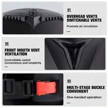 Casque de moto à rabat, multicolore, convient pour toutes les saisons - Noir - Voir 5