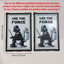 Star Wars 官方授权星球大战金属锡牌墙饰 - 幽默的“使用原力”浴室场景铁艺装饰，适用于家居、酒吧、咖啡馆、工作室、派对和节日礼物，圣诞装饰 - 彩色 - 查看 7