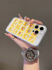 SpongeBob SquarePants Ốp lưng điện thoại Expression 1 chiếc trong suốt họa tiết SpongeBob hoạt hình, chống sốc, tương thích với Samsung/Apple 17/16/15/14/13/12/11Pro Max/12Pro/14Plus và các dòng máy khác. - Nhiều màu - Xem 3