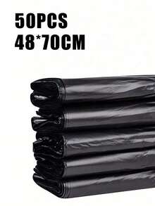 50个带提手的塑料T恤袋，聚乙烯购物袋，加厚大号黑色垃圾袋，厨房垃圾袋，蔬菜袋，大号垃圾袋，适用于杂货、蔬菜、水果、零食等，方便实用，适用于超市、餐厅、零售店和家庭收纳，可装纸张、塑料、瓶子、报纸、草坪修剪物等。带提手的塑料袋，T恤袋，大容量塑料袋。 - 彩色 - 查看 18