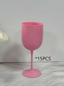 1/6/10/15/20个装 16盎司/480毫升 不易碎塑料葡萄酒杯 - 可重复使用的香槟鸡尾酒杯，多色高脚杯，适用于婚礼、派对、生日、家庭聚会和餐厅，白色/黑色优雅饮具 - 玫瑰紅 - 查看 10