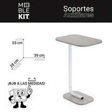 Ecommerc3 MOBLEKIT | Mesas Auxiliares para Sofá o Cama de Madera y Metal, Modelos Fijos o Regulables con Opciones con Ruedas, Escritorios Compactos para Hogar - Envío GRATIS ✅ Entrega 24/48h a España (península) - Blanco Mesa 5: 39x28x55 CM - Ver 3