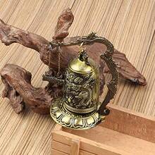 YQQ YOUTHINK Pez de Bronce Golpea el Reloj del Dragón Campana de Bloqueo de Dragón de Bronce Tallada Pequeña Vintage Adornos Coleccionables para Artes y Manualidades Decoración de Escritorio1234 - Bronce - Ver 6