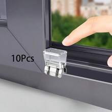 10/20个装重型推拉窗锁，纱窗固定夹，窗轨安全固定夹，采用耐用塑料和金属结构制成，用于提高纱门的安全性。 - 透明色 - 查看 9