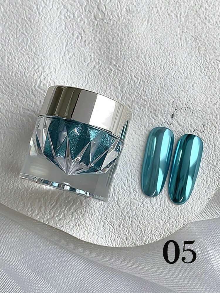 1/5/6/8/14/28 件装 24 色镜面彩虹粉，包含 4 个硅胶粉扑，金色、绿色、粉色、银色镜面粉套装，全息闪光金属电镀美甲用品，情人节美甲用品 - 彩色 - 查看 43