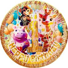 50 Pz Plato Cartón Premium Pastelero Happy Birthday Hb Rojo Confeti Oro - ¡Felicidades! - Ver 6