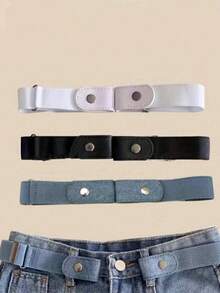 Cintura in vita elastica regolabile e invisibile, fascia in vita comoda e morbida per jeans, ideale per taglie forti - 3 pezzi - Visualizzare 7