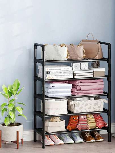 1 adet Demir Ayakkabı Rafı, Basit Çok Katlı Toz Geçirmez Ayakkabı Dolabı, Öğrenci Yurdu Kapı Üstü Saklama Rafı