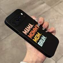 お母さんテキストパターンの電話ケース  Pixel 9 9Pro Xl 8 8A 8Pro 7 7A 7Pro 6 6A 6Proを使う ブラックフロスト耐衝撃性落下防止保護カバーシェル - ブラック - チェックする 8