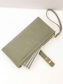 MINGYOU Long Style Women's Fashion Snap Sweet Cute Wallet, Exquisite Zipper Wallet, Multi-Functional Card Holder Wallet, Student Gift - Green - View 5