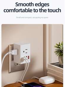 7合1旅行适配器，配备3个交流电源插座、3个USB接口和1个Type-C快充接口，国际通用电源适配器，包含欧标/英标/美标/澳标插头，适用于家庭、办公室、旅行和学习等多种场合。 - 美規B型插(110-127V) - 查看 5