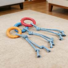 Durable Dog Chew Toy, Suitable For Chewing Dogs, Anxiety Relief Rope Toy | Interactive Training Toy For Large, Medium And Small Dogs, Durable Pet Tug Of War Toy, Single Pack Pet Dog Pulling Toy, Interactive Chew Toy For Small And Medium Dogs - Multicolor - View 3