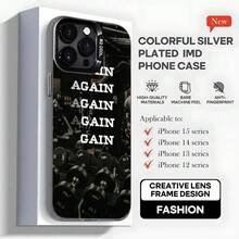 Funda de Teléfono con Patrón Artístico Motivacional para 17,16,15,14,13,12,11,Pro,MAX,plus, Cubierta Negra Mate a Prueba de Golpes - Z5 - Ver 11