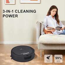 Robot hút bụi 3 trong 1, quét và lau nhà đa năng, thích hợp cho sàn gỗ, đá cẩm thạch, gạch, thảm, nhà bếp và nhiều bề mặt khác, lau sàn nhà (chạy bằng pin) - Nhiều màu - Xem 5